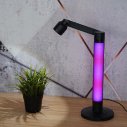 Delux Okos asztali RGBW LED-lámpa 50, 6 cm, 10 W, 600 lm, forgatható, fekete színben, műanyag, acél anyagból, dimmelhető (DEL1844)