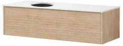 Mobilier suspendat Kolpasan, Orphia 120, canelat, cu blat din Kerrock, 1 sertar, acacia (584550)