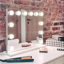 Humanas HM02 maxi álló sminktükör, 55x45 cm, 12 LED, integrált érintő gombok 3 színhőmérséklet, szabályozható fény fehér (HUHS2857_WHITE) (HUHS2857_WHITE)