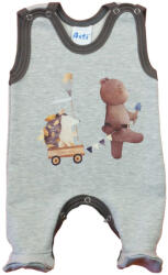 Asti Ujjatlan belül bolyhos pamut rugdalózó - Macis mintával