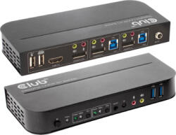Club 3D Switch KVM CLUB3D pentru Dual DisplayPort 4K 60Hz 4096x2160 Negru 178x75x26mm (csv-7210)