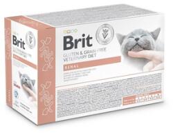 Brit Veterinary Diet Grain Free Renal Cat Fillets in Gravy Salmon 12x85g macskák számára a vesefunkciók támogatására