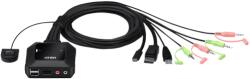ATEN Switch KVM ATEN CS52DP, DisplayPort + USB + Audio, Black (CS52DP-AT)