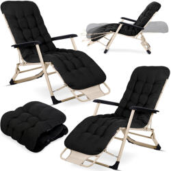 Sofotel Napozóágy szett, Sofotel ChillWell, fekete, 95 x 98 x 60 cm, összecsukható, párnázott, fekvő helyzetbe dönthető, teherbírás: 120 kg, 2 db-os szett (TE286400-2)