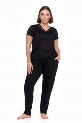 Moraj Női pizsama, Moraj, rövid ujjú póló, hosszú nadrág, fekete, viszkóz és csipke, S INTL (PDD4300-014-BLACK-S)