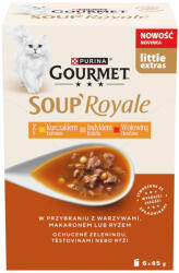 Gourmet Gourmet Soup Royale felnőtt macskaeledel csirkével, pulykával és marhahússal 6 x 45 g