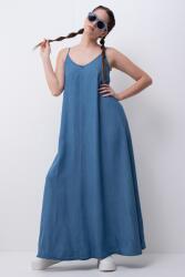ONLY Only, Charis V-nyakú lyocell maxiruha, Kék, XS (15337932-MEDIUM-BLUE-DENIM-XS)