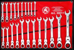 BGS technic Csillag-villás racsnis-csuklós készlet 22 db-os 6-32 mm - BGS (9-30011)