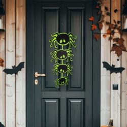 Family Halloween-i dekoráció, pók, akasztható, filc, 63 x 32 cm, 56557B