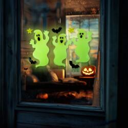 Family Halloween-i foszforeszkáló ablakdekor, szellem, 29 x 16 cm, 56543B