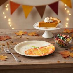 Family Papírtányér szett - tökös - 2 méret - 12 db / csomag, 59035