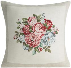 Eurofirany virágos zsenília párnahuzat 45 x 45 cm natúr (454409)