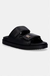 Tommy Hilfiger papuci pentru femei, din piele DOUBLE STRAP LEATHER SANDAL PPY2-KLD007_99X (FW0FW09121)