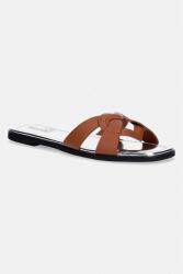 Love Moschino papuci cu toc plat pentru femei, din piele PPY2-KLD19S_82X