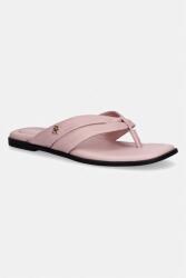 Tommy Hilfiger șlapi pentru femei, din piele ELEVATED TOE POST LTH SANDAL PPY2-KLD00H_03X