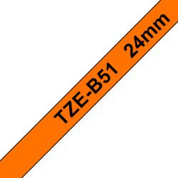 Brother TZE-B51, Banda Etichete Laminata Fluorescenta, Negru Pe Portocaliu, 24MM (TZeB51_OEM)