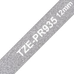 Brother TZE-PR935, Banda Etichete Laminata, Alb Pe Argintiu Sclipitor, 12MM (TZEPR935_OEM)