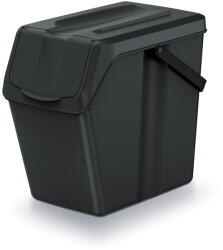 Prosperplast Sortibox Solo Szelektív Hulladékgyűjtő Tároló Edény 25l Fekete, 4db-os csomag (PPP-ISWB25-S411-CS-4)