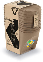 Prosperplast Sortibox 4 Darabos Szelektív Hulladékgyűjtő Rendszer Szett 4x25l Natúr-Eco (PPP-IKWB25S4W-4665W-CS-1)