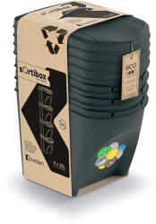 Prosperplast Sortibox 4 Darabos Szelektív Hulladékgyűjtő Rendszer Szett 4x25l Antracit (PPP-IKWB25S4W-S433W-CS-1)