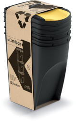 Prosperplast Sortibox 3 Darabos Szelektív Hulladékgyűjtő Rendszer Szett 3x35l Fekete (PPP-IKWB35S3-S411-CS-1)