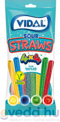 Vidal Gumicukor 90Gr Sour Straws 4*4 Vegan