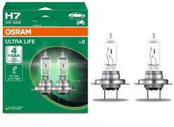 OSRAM Ultra Life H7 12V 55W PX26d autó izzó, duó csomag - 64210ULT-2HB