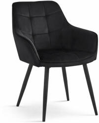  Étkezőszék VARSI VELVET fekete lábakkal, fekete