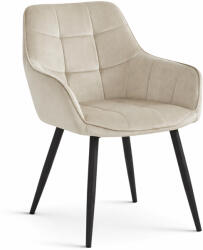  Étkezőfotel VARSI VELVET fekete lábakkal, bézs