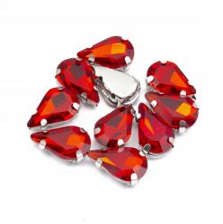 MIXFORM Varrható strasszok kosárban, üveg és sárgaréz, 12.5x8x5mm, 10db (13WB19723)