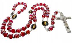  Kristály rózsafüzér Vörös Jézus Bízom benned R2413CJUT