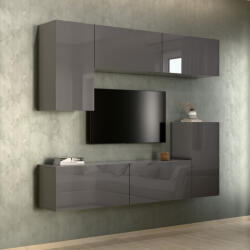 Intenso Concept-50 nappali faliszekrény sor - 200 cm (magasfényű szürke) - miniwebshop
