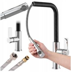 Granitan Konyhai csaptelep Kihúzható kifolyócső Linea álló csaptelep fekete pöttyös (5905036610269)