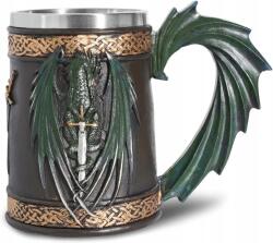  Epikus Bögre Zöld Sárkány Rozsdamentes Acél 550 ML Larp Rpg (MUG_GREEN)