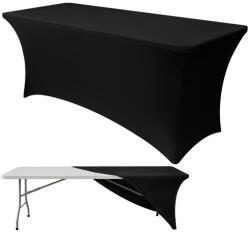 Ruhhy rugalmas, fekete bankett-vendéglátó asztalterítő 180x75x75 cm