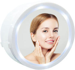 Malatec Kozmetikai tükör, LED világítással, öntapadós, 10, 5 cm átmérő