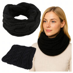 Malatec Női Sál, Fekete, Csőkendő, Meleg, Nagy Méretben, Kényelmes, Divatos