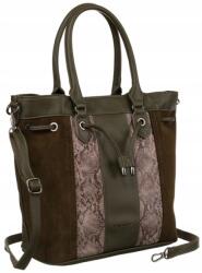 David Jones Kígyómintás bevásárlótáska David Jones 6885-5 khaki (6885-5 KHAKI)