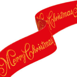 Family Collection Karácsonyi szalag - piros - "Merry Christmas" - 60 x 8 cm (58583)