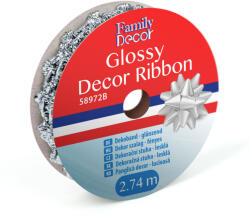 Family Collection Dekor szalag - fényes - 2, 74 m - ezüst (58972B)