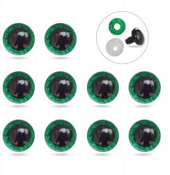 MIXFORM Játék- és babaszemek, Epoxi gyanta, zöld, 10mm, 10db (13WB31676)