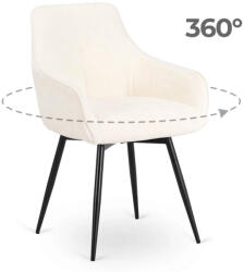 Mebel Elite LARISA forgó étkezőszék krém bouclé (ME-LARISA-KR-CZ-TB-K)