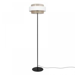 Kaja Lighting Lampadar Cezar, 1xE27, H164cm, metal negru, textil bej, alb (K-5275)