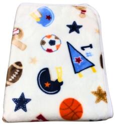  Mintás wellsoft pihe-puha babatakaró - Fehér sport