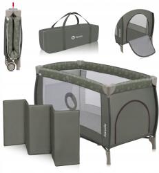 Lionelo utazóágy Sven Plus Bézs Olaj (dwie wysokości materaca, torba, przybornik)