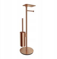 Omnires Wc-papír És Wc-kefe Tartó Állvány Polccal Szálcsiszolt Réz Omnires (MP60820CPB)