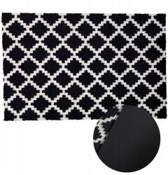 Allvo Lábtörlő Cipőajtó Szőnyeg 50X70cm Tartós Tömör csúszásgátló (LIVING ZALA D6852CZARNYKRATA)