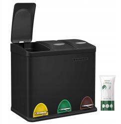 SONGMICS Hármas szemeteskosár 24l 3x8l szelektív +zsákok (LTB24BK)