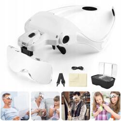 Bedee Nagyító Precíziós Led Fejszemüveg Front Napellenző Erős Usb Modellezők Számára (LUPA NA GŁOWĘ O)