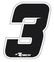 RTECH Pvc Number Stickers Size 1-nr. 7-pack 10 Pcs - R-numsiz103nr (r-numsiz103nr)
